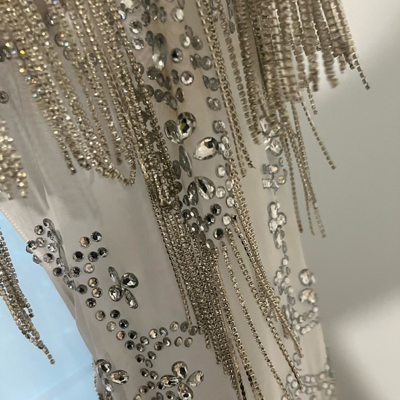 Rhinestone Dress/Bodysuit in White - Picture 5 of 11